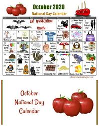 Printable Calendar Of National Days In October In 2020 National Day Calendar National Day National Days