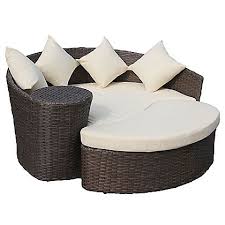 This outdoor daybed comes up with a metal frame, aluminum, and rattan material. Homebase Uk Outdoor Daybed Rattan Outdoor Furniture Garden Sofa