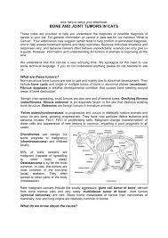 Research is underway to learn more about the causes of these cancers. Bone And Joint Tumors In Cats