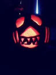 I made the Jack O Chica pumpkin from the CoD game over screen (repost  because I wanted to show her lit up) : r/fivenightsatfreddys