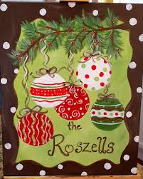 This christmas craft is perfect for the kids who love finger painting. Christmas Ornament Painting Christmas Paintings Holiday Painting Christmas Canvas