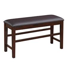 6pc set $739 ( table, bench & 4 counter height chairs ) ﻿. Corliving Chocolate Brown Bonded Leather Counter Height Dining Bench The Home Depot Canada