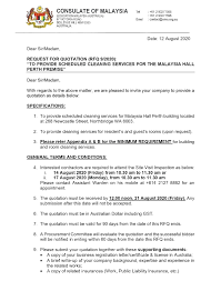 Business premise licenses and signboard licenses. Request For Quotation To Provide Scheduled Cleaning Services For The Malaysia Hall Perth Premise News From Mission Portal