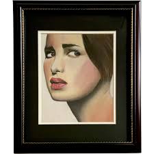 Benedetto, Beautiful Woman Portrait Pastel Painting