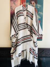 Cotton Kimono Cape Striped Kimono White Boho Festival Plus Cotton Kimono Organic Clothing Clothes Gift