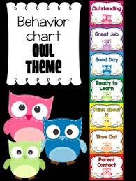 Behavior Chart Owl Theme Behavior Clip Chart Bright Solids