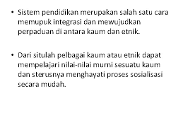 Sekolah merupakan satu pusat integrasi antara pelajar pelbagai kaum. Bincangkan Bagaimana Pendemokrasian Dalam Pendidikan Dapat Mewujudkan Integrasi