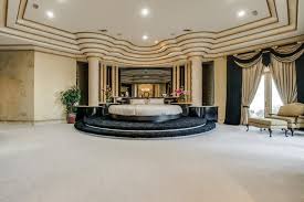 Luxury master bedrooms in mansions | master bedroom. Black And White Master Bedroom And Round Bed Hgtv