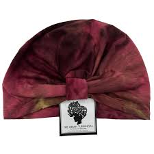 PRE-TIED TURBAN Head Wrap Burgundy Tie Dye Color Premium Headwrap Cap  Natural Hair and Locs African Hair Wrap the Urban Turbanista