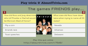 Discuss the games with your friends and decide on the game you and your pals want to play. Trivia Quiz The Games Friends Play