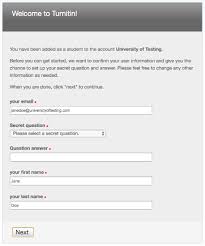 If the email and password match the details that turnitin has on record, you will be sent an email with further instructions on resetting your password. Setting Up Your Account From Your Welcome Email