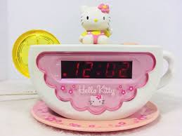 Here's a hello kitty alarm clock going up for sale. Hello Kitty Tea Cup Digital Alarm Clock Am Fm Radio Night Light Ebay Digital Alarm Clock Hello Kitty Alarm Clock