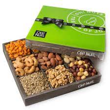 Oh Nuts Holiday Nuts Gift Basket 9 Variety Mixed Nut Assortment Wood Tray Baskets Gourmet Christmas Roasted Heal Gourmet Christmas Nut Gift Basket Nuts Gift
