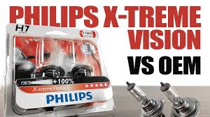 philips xtremevision 100 vs oem original headlight bulbs comparison