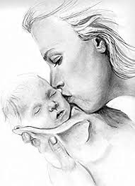 Welcome to pencil pic drawings drawing is rather like playing chess: Jhar Product Black White Pencil Sketch Of Lovely Mother With Cute Baby Pencil Painting 16 Inchx12 Inch L B With Frame Amazon In Home Kitchen