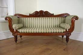 Pretty Striped Antique Settee Wooden Sofa Designs Wooden Sofa Set Sofa Wood Frame