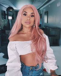Black And Pink Lace Front Wig Dusty Rose Pink Realistic Synthetic Lace Front Wig Middle Part Natural Long Body Wave Synthetic Wigs Black Girl Short Hairstyles Pink Short Hair Pink Wig