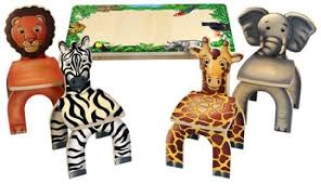 We Will Be Back Animal Chair Kids Table Chair Set Safari Kids