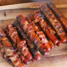 We would like to get your ideas on how our website should be improved. Bacon Wrapped Hot Dogs With Jalapeno Cilantro Crema On Buttery Buns Lea Jay