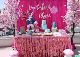 Theme Kids Birthday Party Ideas For Girls Alice In Wonderland Birthday Party Ideas Photo 1 Of 39 1st Birthday Party For Girls Alice In Wonderland Birthday Birthday Parties
