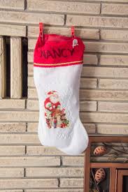 Christmas Stocking at Fireplace Named Nancy Stock Image
