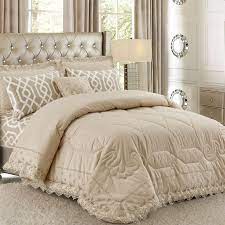 مفرش سرير لونا صيفي مفرد ونص مطرز بيج عدد القطع 4 summer bedding bed bedroom