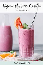 Blutorangen Himbeer Smoothie Mit Basilikum Rezept Blutorange Smoothie Lebensmittel Essen