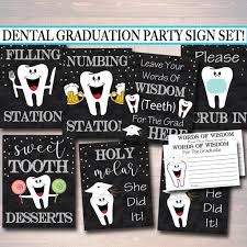 Dental Graduation Party Signs Chalkboard Printable Dentist College Graduate Grad Party Invite Dental Hygienist Graduation Party Signs Dental Hygiene Graduation Dental School Graduation