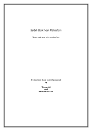 Check spelling or type a new query. Doc Proposal For Morning Show Nekhalo Waqas Academia Edu