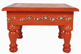 Lalhaveli Decorative Wooden Bajot Miniture Table Orange Color 23 X 23 X 14 Cm Buy Online In Andorra At Andorra Desertcart Com Productid 53787286