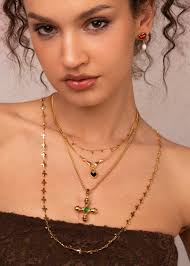 Mina Mini Cross Golden Chain Necklace