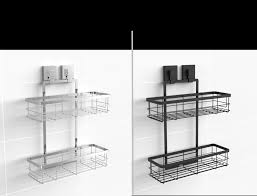 Keep all your shower toilietries organised and at hand with this extra wide 2 tier shower caddy. No Drilling Stylish Bathroom Accessories Fusion Loc