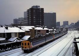 The Railway Line By East Croydon Surrey England In Snow In February 1991 Surrey England London Transport Croydon