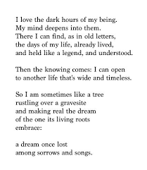 I Love The Dark Hours Ranier Maria Rilke Trans By Anita Barrows And Joanna Macy Greek Quotes Keats Quotes Book Quotes