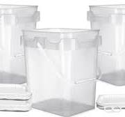 Amazon.com: House Naturals 2 Gallon Food Grade Plastic Square Clear Bucket  Pail with lid Container (Pack of 3) Made in USA- BPA Free : Industrial & ...