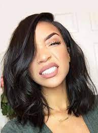 Charming Mid Length Loose Wavy Lace Front Human Hair Wig 14 Inches Medium Hair Styles Front Lace Wigs Human Hair Human Hair Lace Wigs