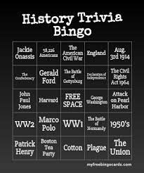 This post was created by a member of the buzzfeed commun. History Trivia Bingo