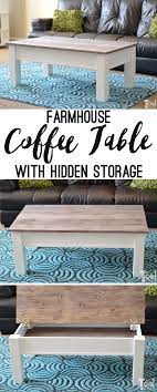 Simple Farmhouse Style Coffee Table With Weathered Wood Top This Coffee Table H Farmhouse Style Coffee Table Diy Farmhouse Coffee Table Coffee Table Farmhouse