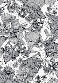 Black And White Floral Pattern Png Line Drawing Of Flowers Line Drawing Plant Black And Png Transparent Clipart Image And Psd File For Free Download Graphic Patterns Pattern Art Print Patterns