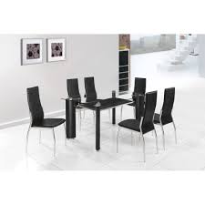 The group includes the table and 4 chairs. Barcelona Barcelona 7 Piece Black Dining Set Tj Hughes