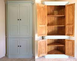 Handmade Solid Wood Larder Unit Freestanding Kitchen Units John Willies Country Kitchens Corner Pantry Cabinet Corner Kitchen Pantry Freestanding Kitchen