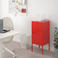< image 1 of 4 >. Lixhult Cabinet Metal Red 13 3 4x23 5 8 Ikea