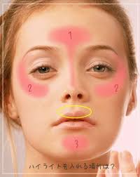 ハイライトで凹凸をつける ハイライト メイク ハイライト メイク 入れ方 外国人風メイク
