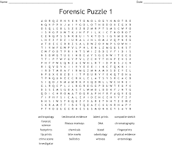 Forensic tech's tool crossword clue. Forensic Puzzle 1 Word Search Wordmint