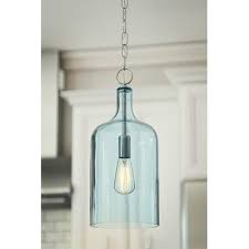 This transitional stem hung pendant comes with swivel canopy allows for installation on sloped ceilings. Birch Lane Rondo 1 Light Single Jar Pendant Finish Chrome Shade Glass In Blue Size Small In 2021 Blue Pendant Light Glass Pendant Light Island Pendant Lights