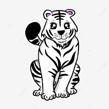 Black white hand drawn doodle animal. Cartoon Style White Clipart Sitting Tiger Tiger Clipart Cartoon Clip Art Png Transparent Clipart Image And Psd File For Free Download
