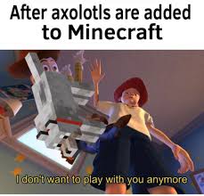 Memes are viral curiosities that spread through hyperlinks and email. Axolotls R Minecraftmemes