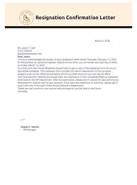 Resignation Confirmation Letter Pdf Templates Jotform