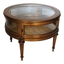 Vintage Weiman Gilded Round Vitrine Curio Table Sold Table Quality Furniture Curio