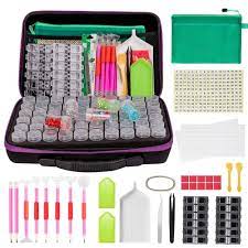 60 Slots Diamond Embroidery Box 142pcs 5d Diamond Painting Tools Set Container Jars Multiplacers Stra Diamond Painting Diamond Painting Storage Diamond Art